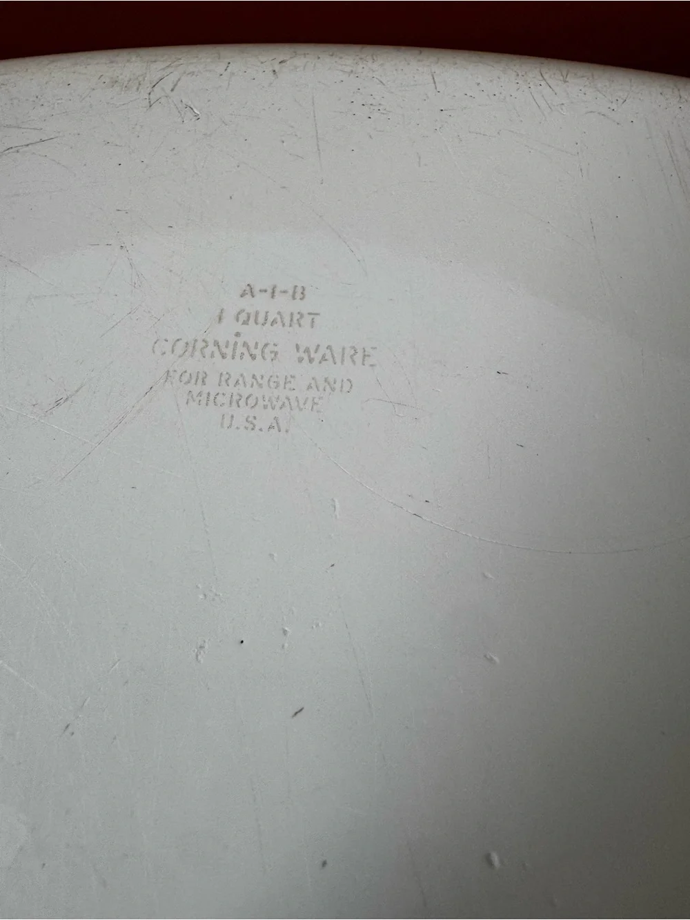 Corningware White Casserole Dish with Vegetable Motif and Glass Lid